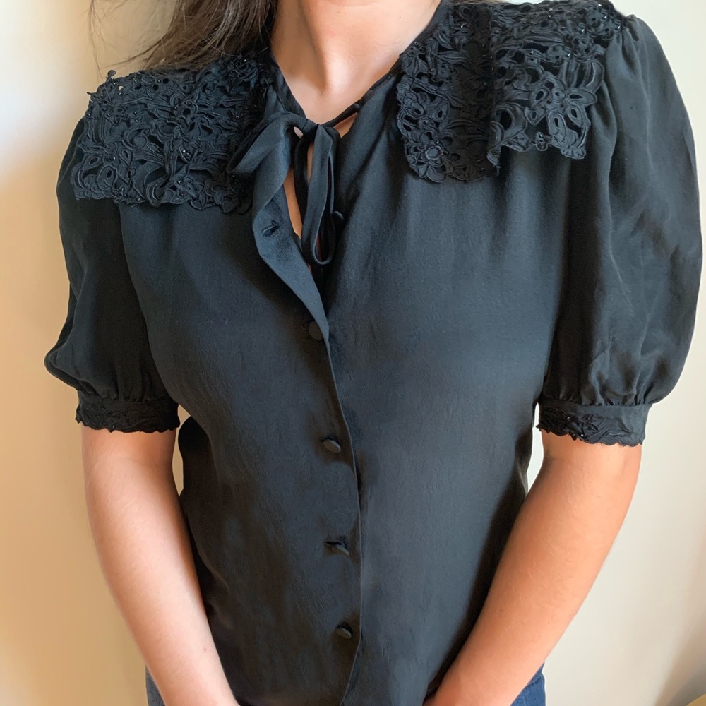 Vintage Silk Milkmaid Blouse